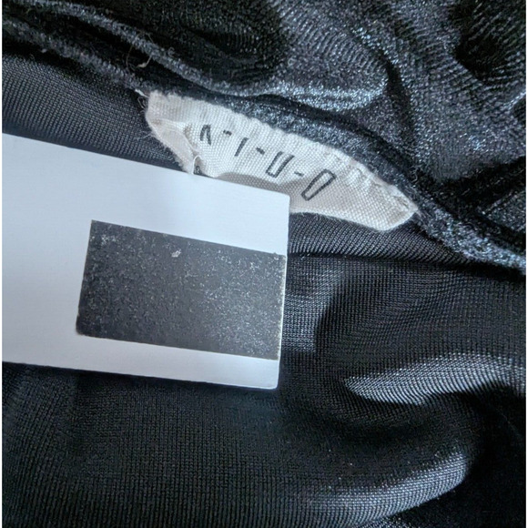 KTOO Black Embroidered Velvet Bodycon Dress S/M H2 Grunge Whimsigoth Fairy G2 - Picture 5 of 6